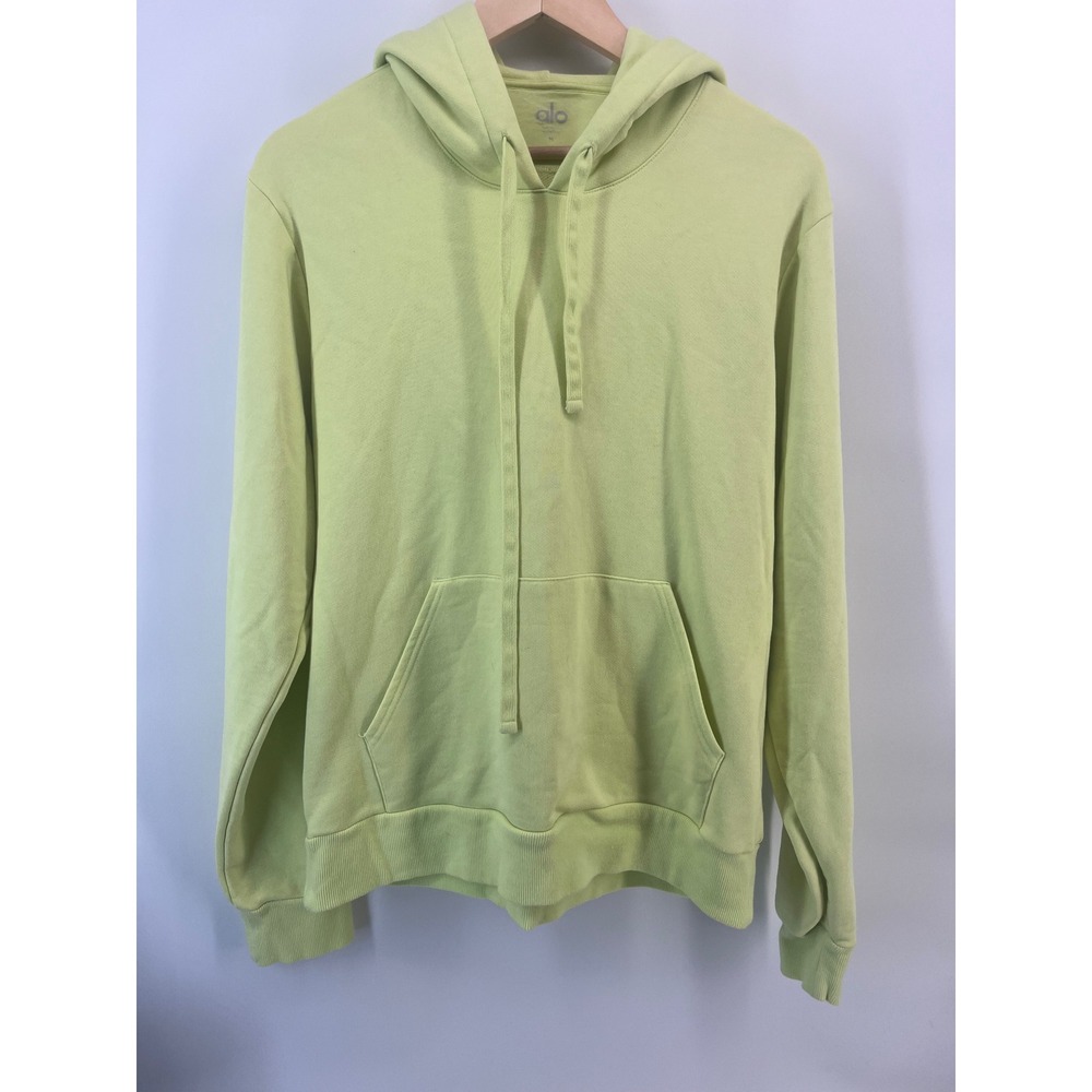 Alo Yoga Accolade Hoodie Lime Green Pullover Sweatshirt Womens M Active Preppy